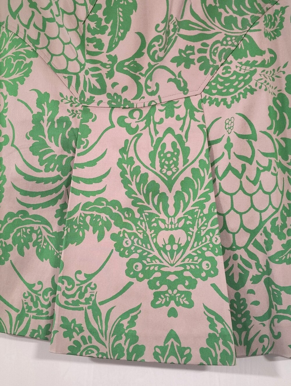 Diane von Furstenberg Harleena Silk Blend Skirt Women's 6 Green / Beige Floral - Picture 10 of 10